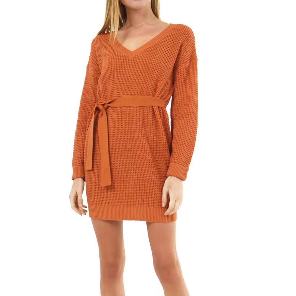 MINKPINK Sandstone Meg Knit Long Sleeve Dress